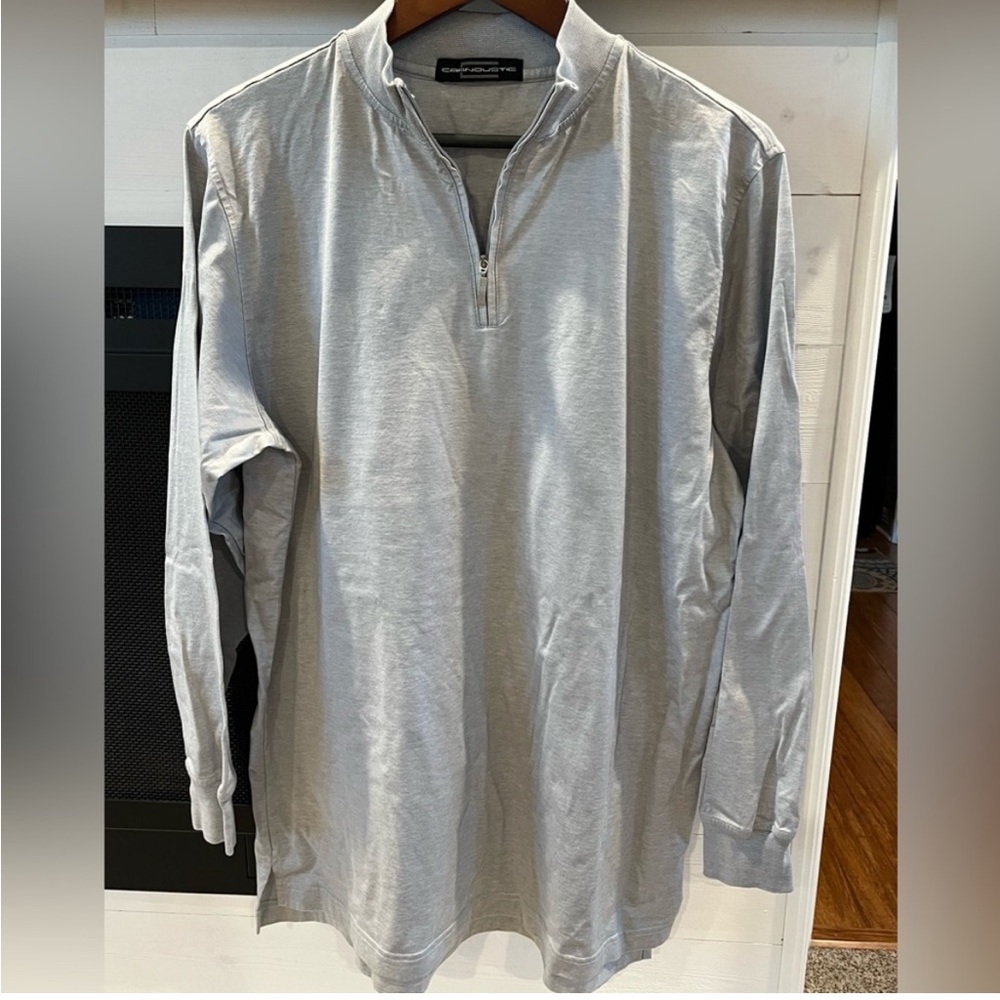 Ralph Lauren RLX Jersey Polo Shirt Carnoustie Gray quarter zip Size large - Picture 2 of 12